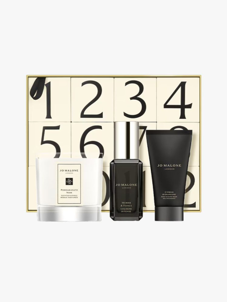 Jo Malone London 12Day Ornament Collection Gift Set in branded components on a light gray background
